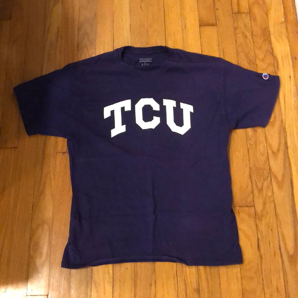 Purple TCU Champion shirt
